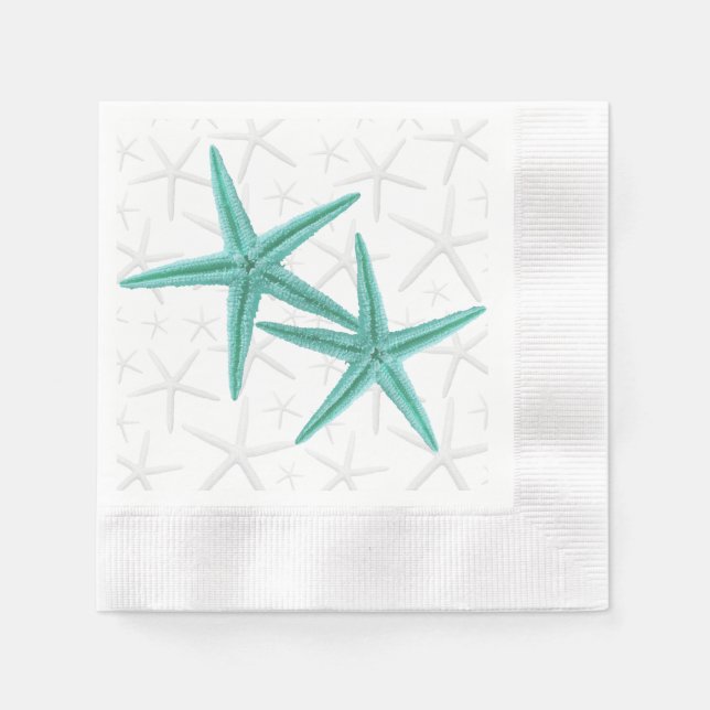 Servilleta De Papel Blue Lagoon Starfish Pareja Papeles Napkins (Anverso)