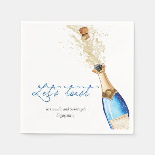 Servilleta De Papel Blue Let's Toast Couples Engagement Party