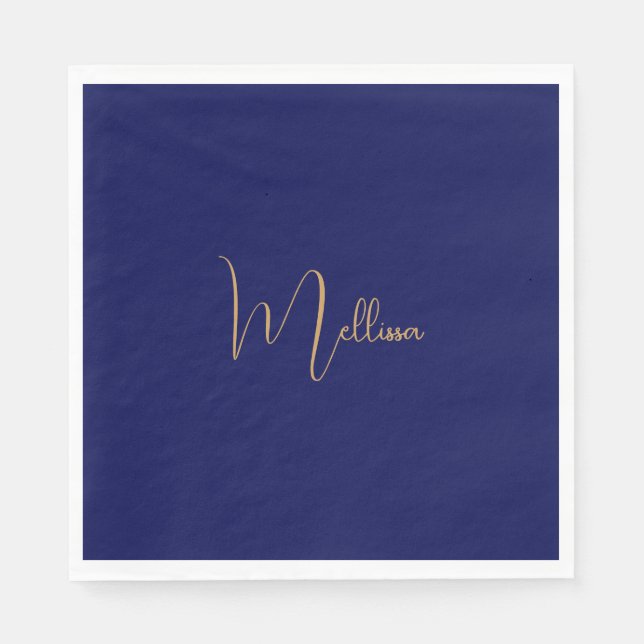 Servilleta De Papel Blue minimalist custom name  (Anverso)