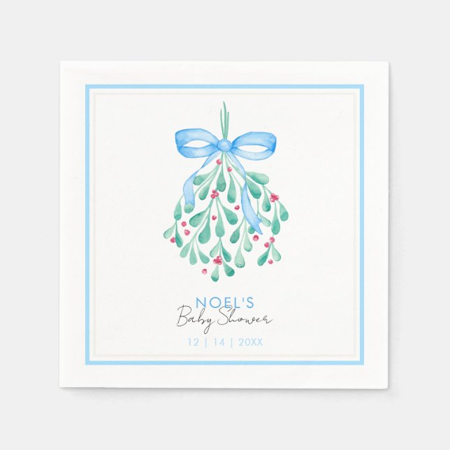 Servilleta De Papel Blue Mistletoe Napkins (Anverso)