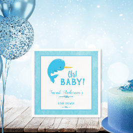 Servilleta De Papel Blue Narwhal Baby Shower