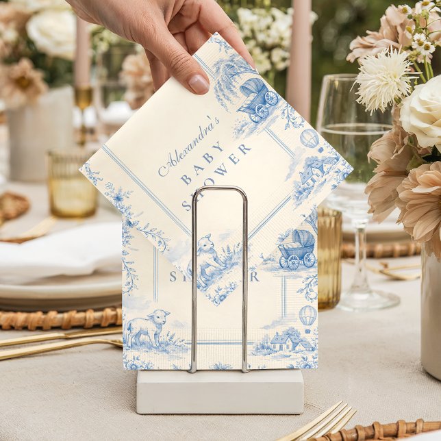Servilleta De Papel Blue Nursery Toile Baby Shower (Subido por el creador)