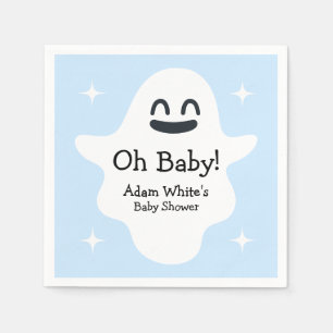 Servilleta De Papel Blue Oh Baby Happy Ghost Halloween Baby Shower