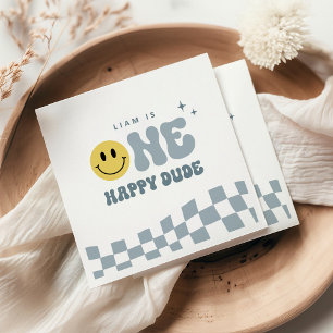 Servilleta De Papel Blue ONE Happy Dude Birday Party