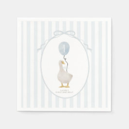 Servilleta De Papel Blue One Silly Goose Napkin parcial de cumpleaños