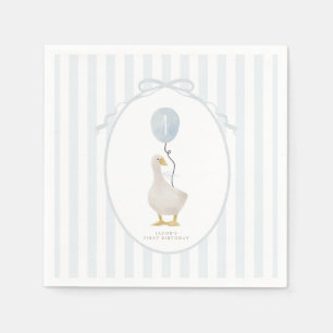 Servilleta De Papel Blue One Silly Goose Napkin parcial de cumpleaños