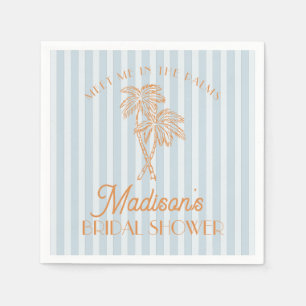 Servilleta De Papel Blue Palm Spring Pastel Beach Bridal Shower