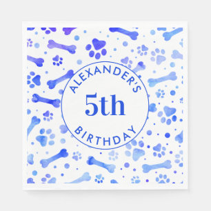 Servilleta De Papel Blue Paw Imprime la acuarela personalizada Cumplea