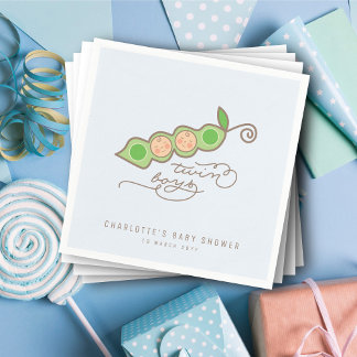Servilleta De Papel Blue Peas en un Fiesta de Baby Shower para niños g