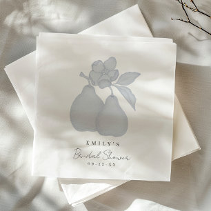 Servilleta De Papel Blue Perfect Pear Bridal Shower Napkin