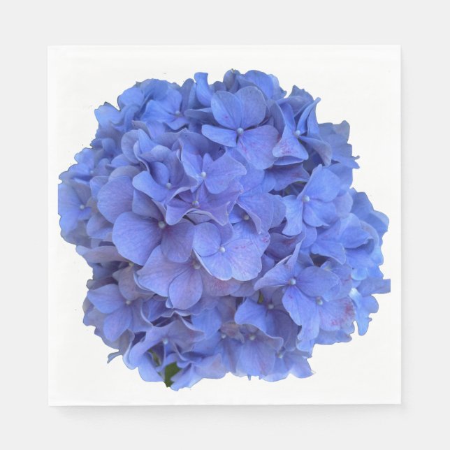 Servilleta De Papel Blue periwinkle elegantes hortensias florales (Anverso)
