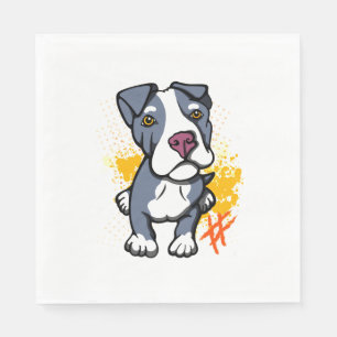 Servilleta De Papel Blue Pit Bull Pup