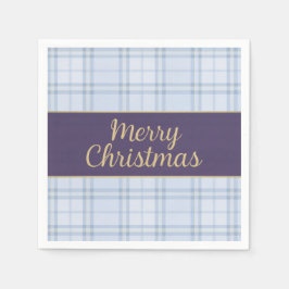 Servilleta De Papel Blue Plaid Christmas Napkins • Merry Christmas • P