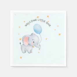 Servilleta De Papel Blue Playful Elephants Baby Shower