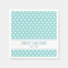 Servilleta De Papel Blue Polka Dot Boy Baby Shower
