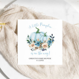 Servilleta De Papel Blue Pumpkin Floral Boy Baby Shower