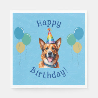 Servilleta De Papel Blue Puppy Dog Birthday Paw