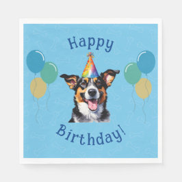 Servilleta De Papel Blue Puppy Dog Birthday Paw