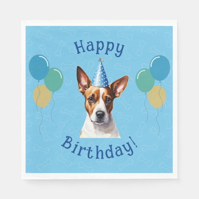 Servilleta De Papel Blue Puppy Dog Birthday Paw (Anverso)
