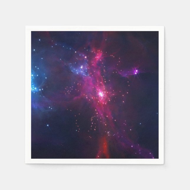 Servilleta De Papel Blue Purple Bright Starry Sky (Anverso)