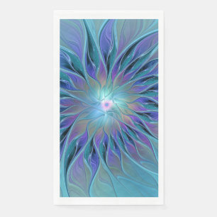 Servilleta De Papel Blue Purple Flower Dream Resumen arte fractal