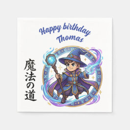 Servilleta De Papel Blue RPG Wizard Anime Chibi Gamer Birthday Napkins