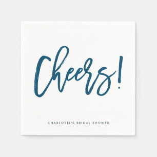 Servilleta De Papel Blue Rustic Hand Lettering Chetering Bridal Shower