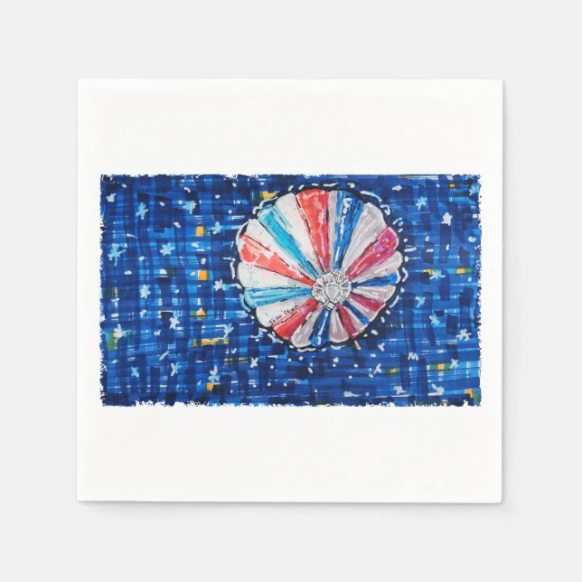 Servilleta De Papel Blue Sky Hot Air Balloon (Anverso)