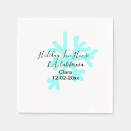 Servilleta De Papel Blue snowflakes holiday camping house place date