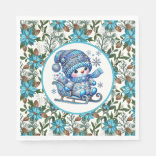 Servilleta De Papel Blue Snowman