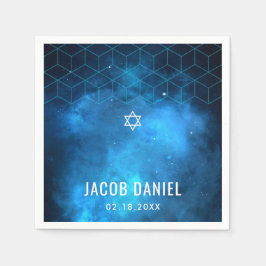 Servilleta De Papel Blue Space Galaxy Bar Mitzvah