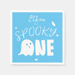 Servilleta De Papel Blue Spooky One Ghost Boys First Birday