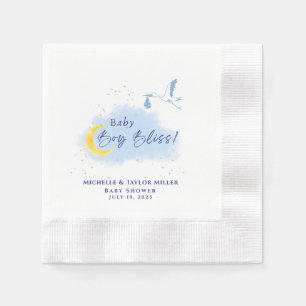Servilleta De Papel Blue Starlit Baby Boy Bliss Stork Special Delivery