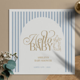 Servilleta De Papel Blue Stripes Arch Vintage Boy Baby Shower
