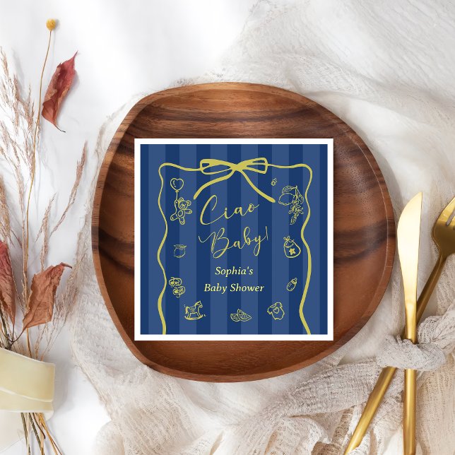 Servilleta De Papel Blue Stripes Italian Themed Ciao Baby (Subido por el creador)