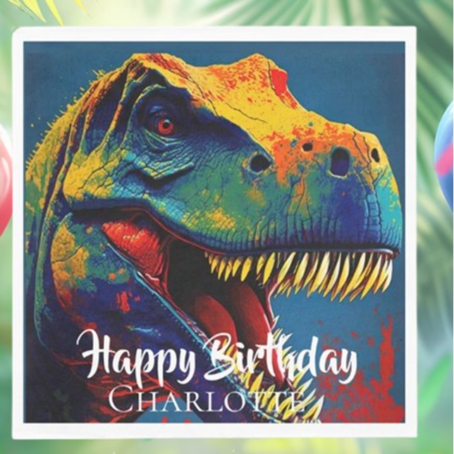 Servilleta De Papel Blue T- Rex Cumpleaños (Celebrate with style using our Blue T-Rex Birthday Napkins!)
