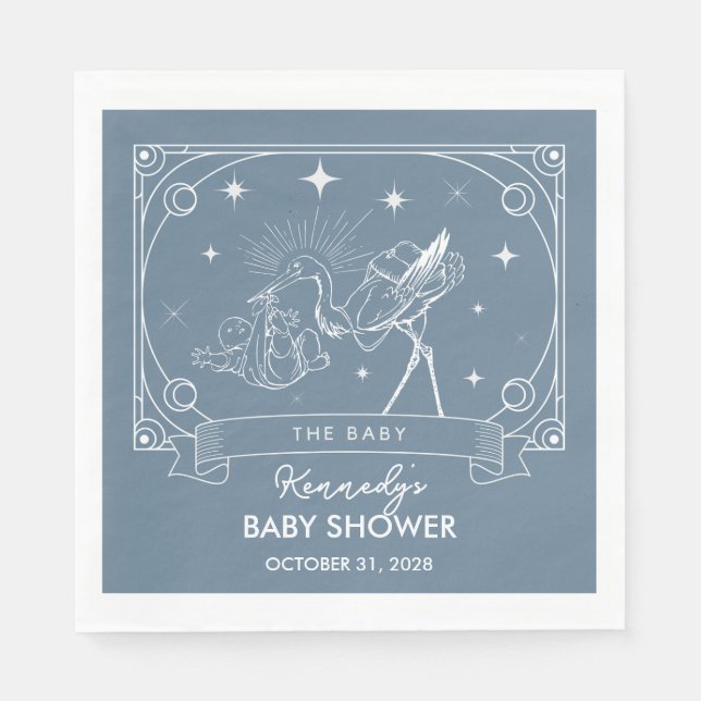 Servilleta De Papel Blue Tarot Baby Shower Napkin (Anverso)