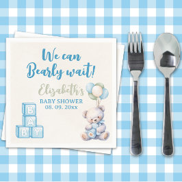 Servilleta De Papel Blue Teddy Bear - Baby Shower Boy