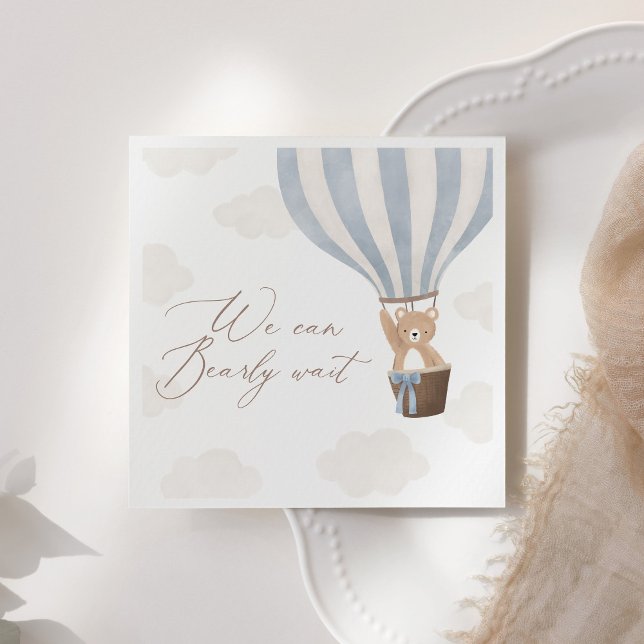 Servilleta De Papel Blue Teddy Bear Hot Air Balloon Baby Shower (Subido por el creador)