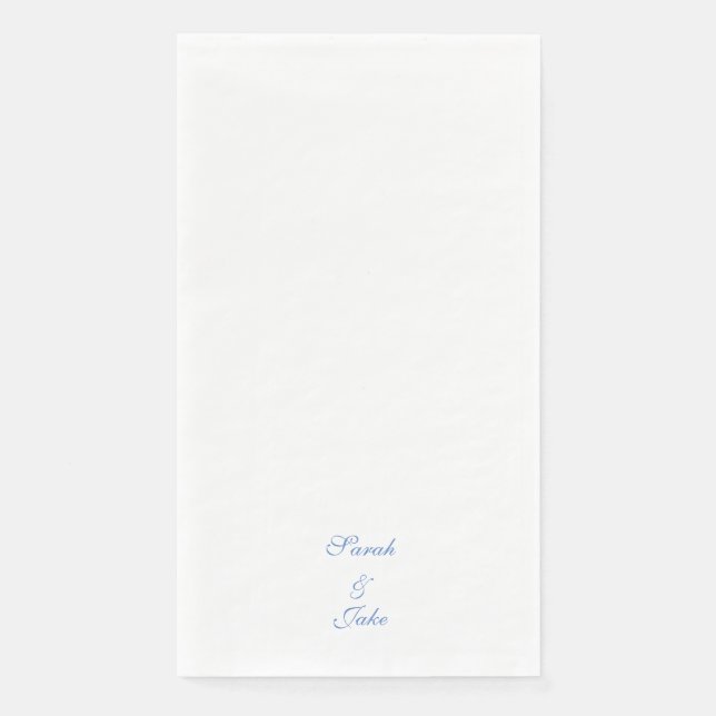 Servilleta De Papel Blue Text White Wedding (Anverso)