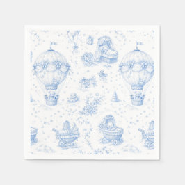 Servilleta De Papel Blue Toile de Jouy Baby Shower Napkins