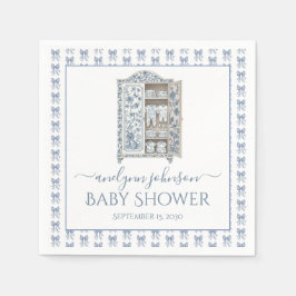 Servilleta De Papel Blue Toile Layette Baby Shower