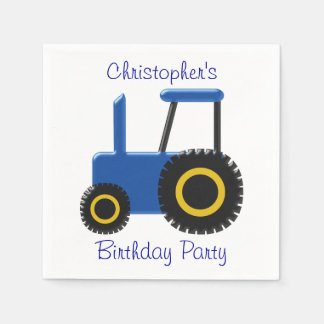 Servilleta De Papel Blue Tractor Diseño fiesta de cumpleaños personali