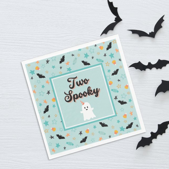 Servilleta De Papel Blue Two Spookee Cute Ghost Halloween Cumpleaños (Subido por el creador)