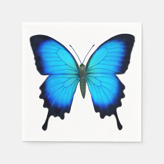 Servilleta De Papel Blue Ulysses Butterfly Napkins (Anverso)