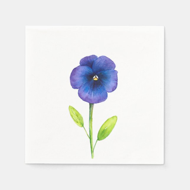 Servilleta De Papel Blue Violet Pansy (Anverso)