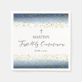 Servilleta De Papel blue watercolor  First Communion