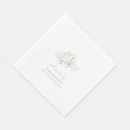 Servilleta De Papel Blue Watercolor Moderno Little Chef Baby Shower