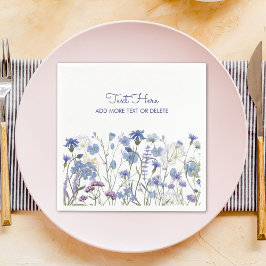 Servilleta De Papel Blue Watercolor Wildflower Meadow