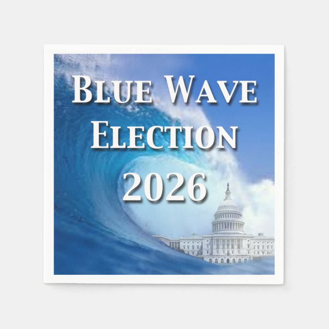 Servilleta De Papel Blue Wave Election 2026 (Anverso)
